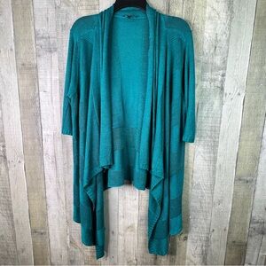 Eileen Fisher XL Linen/Silk Blend Waterfall Open Front Cardigan Sweater w/Clip